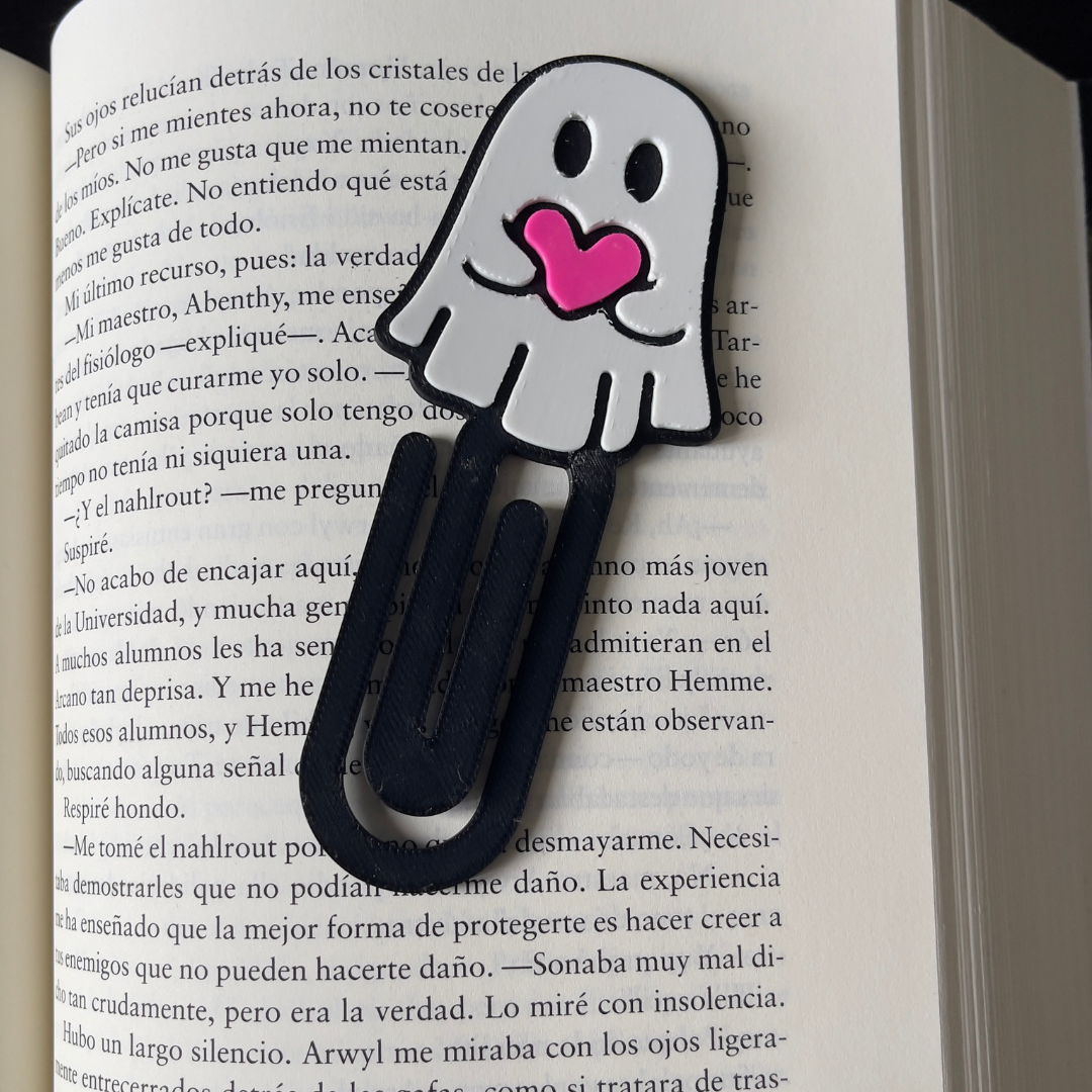 Marcapáginas Clip Impresion 3D fantasma